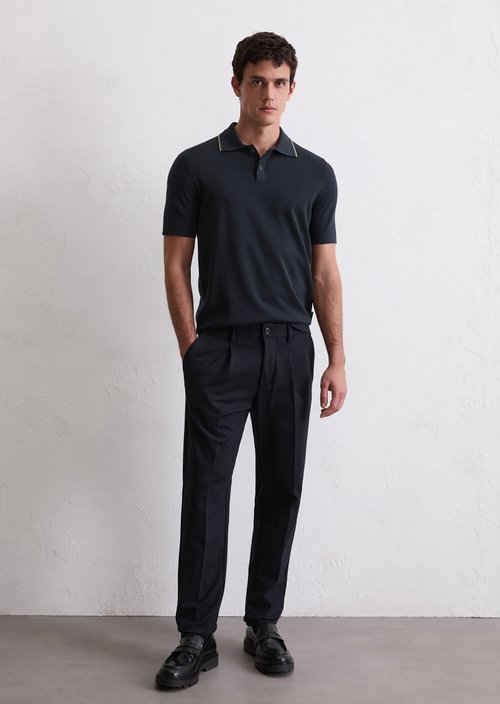 Strick-Poloshirt DFB Travel Collection — Deep Night Blue