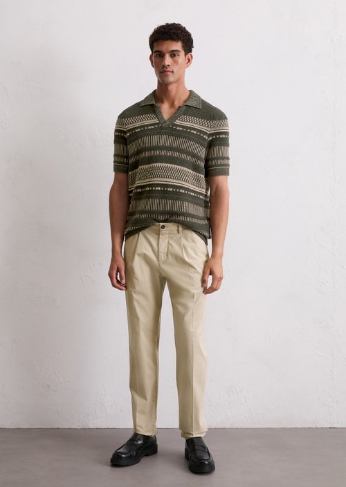 Regular short-sleeved sweater — Dark Brown