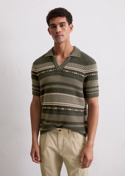 Regular short-sleeved sweater — Dark Brown