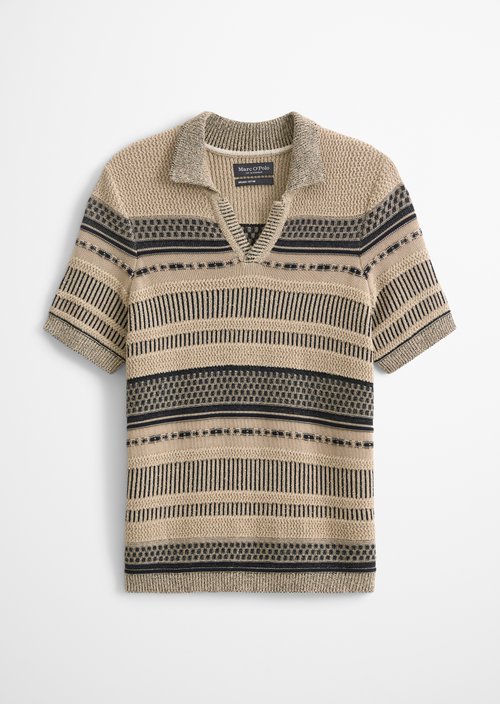 Regular short-sleeved sweater — Medium Beige