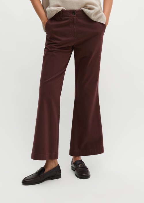 Trousers model Marthe flared — Brown