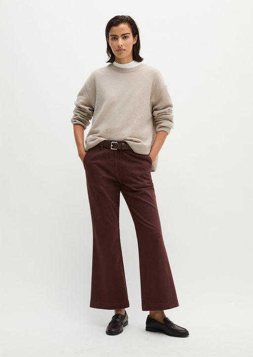Trousers model Marthe flared — Brown