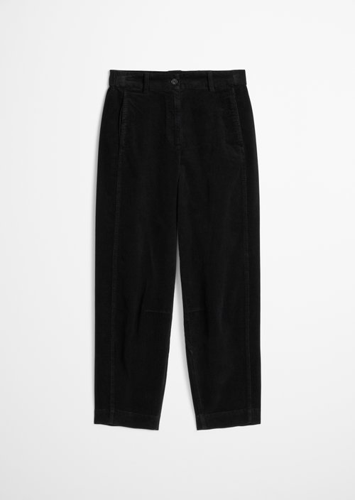 Fine cord trousers model Minu barrel — Black