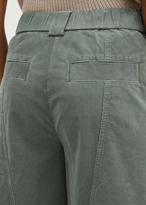 Fine cord trousers model Minu barrel — Foggy Blue