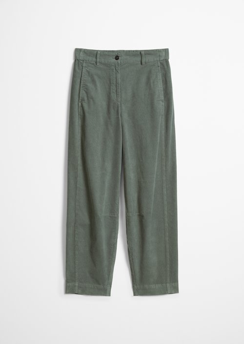 Fine cord trousers model Minu barrel — Foggy Blue