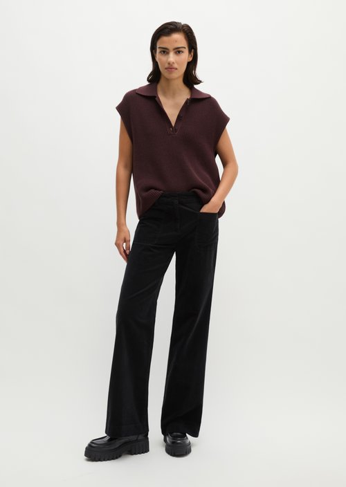 Trousers model Marthe flared — Black