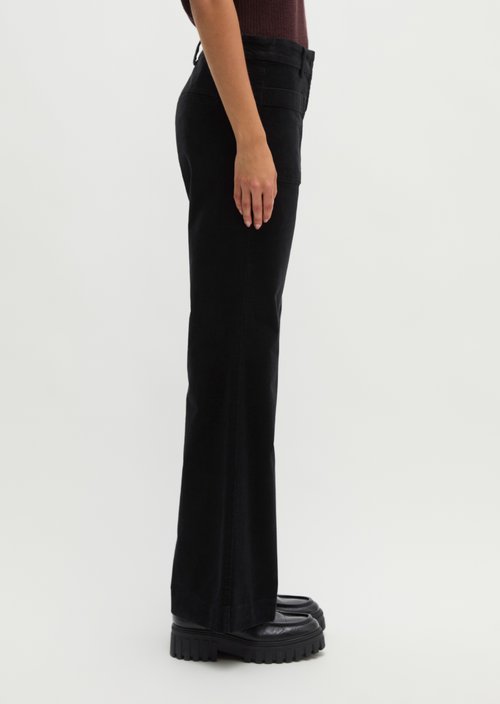 Trousers model Marthe flared — Black