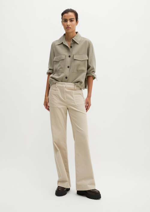 Trousers model Marthe flared — Linen Beige