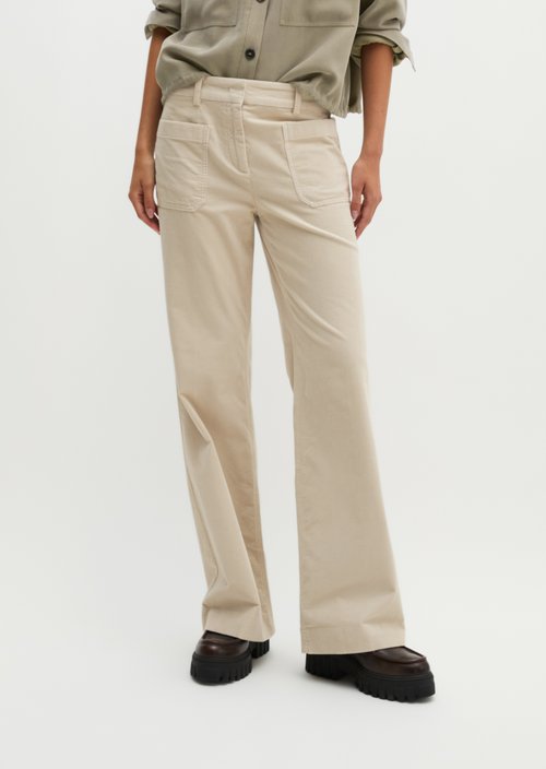 Trousers model Marthe flared — Linen Beige