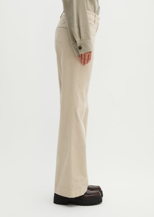 Trousers model Marthe flared — Linen Beige