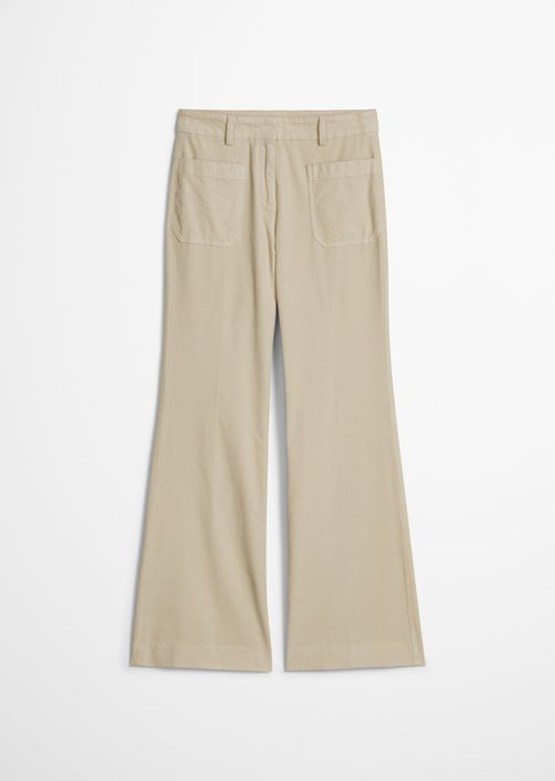 Trousers model Marthe flared — Linen Beige