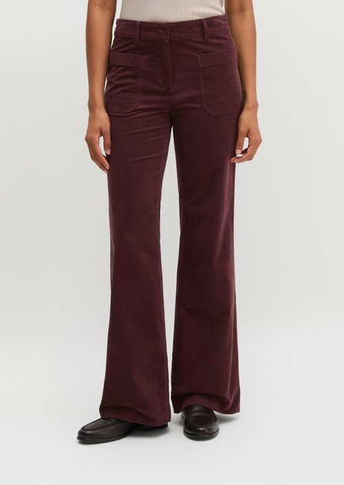 Trousers model Marthe flared — Deep Plum