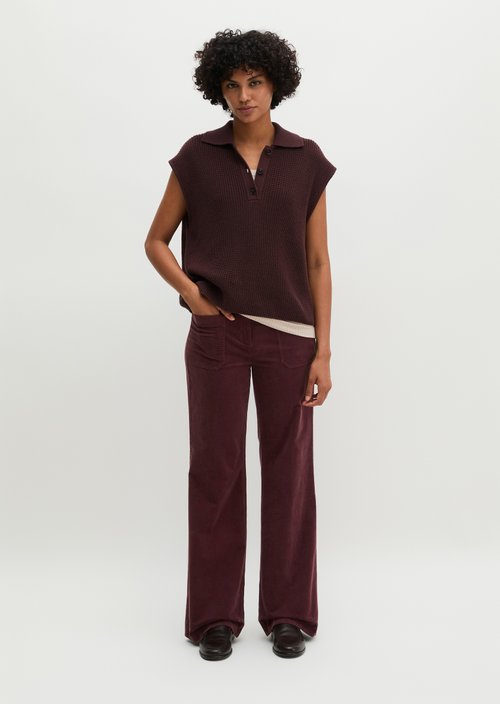 Trousers model Marthe flared — Deep Plum