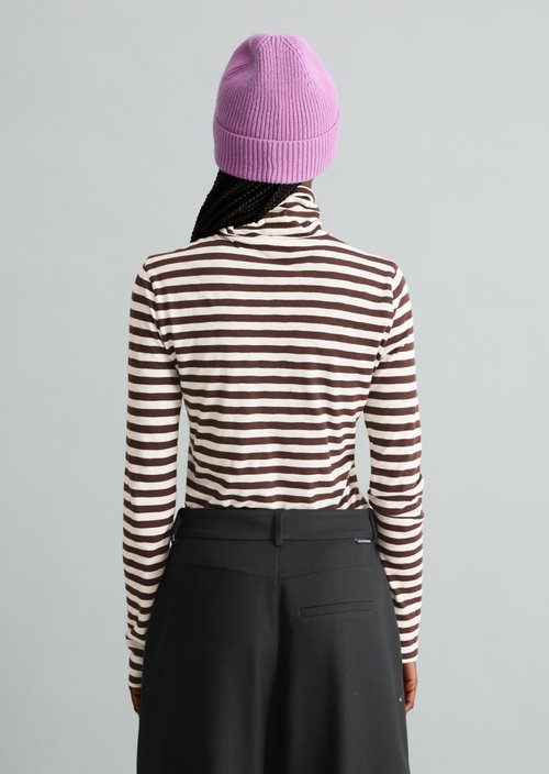 Long-sleeve shirt with a turtleneck — Dark Brown