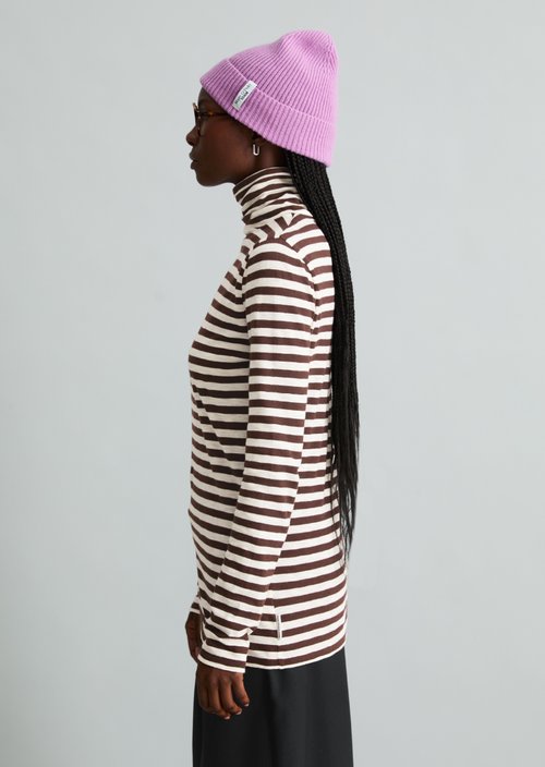 Long-sleeve shirt with a turtleneck — Dark Brown