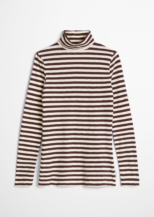 Long-sleeve shirt with a turtleneck — Dark Brown