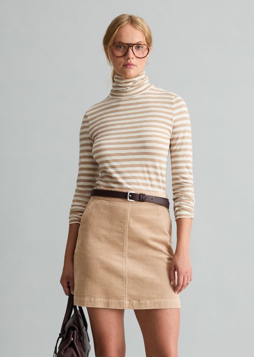 Long-sleeve shirt with a turtleneck — Light Beige