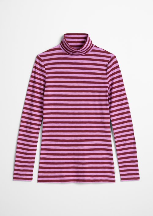 Long-sleeve shirt with a turtleneck — Dark Red
