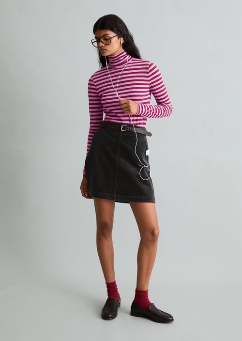 Long-sleeve shirt with a turtleneck — Dark Red