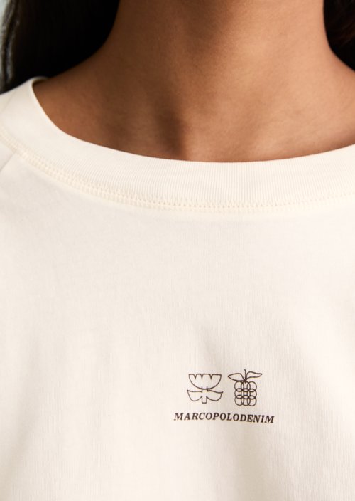 Relaxed college-style long-sleeve shirt — White Blush
