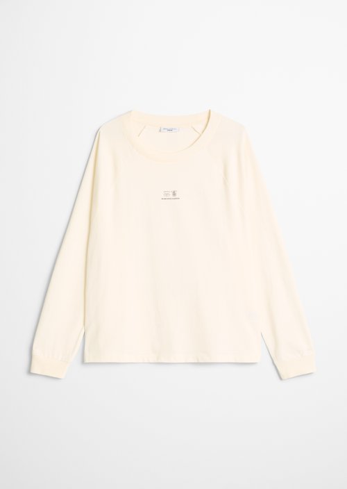 Relaxed college-style long-sleeve shirt — White Blush
