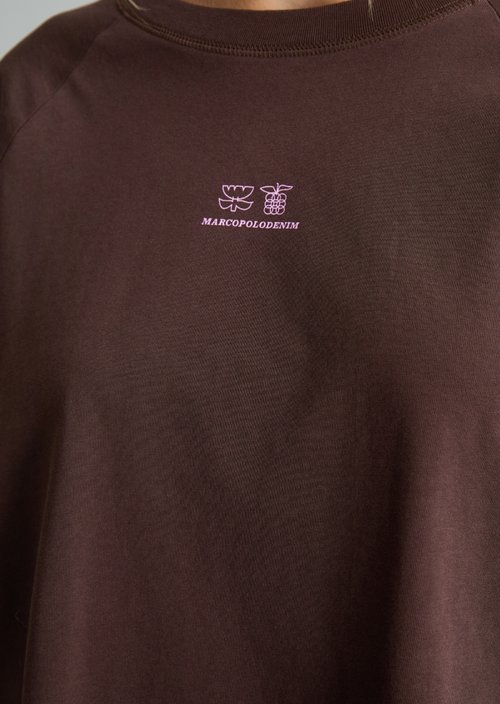 Relaxed college-style long-sleeve shirt — Espresso Brown