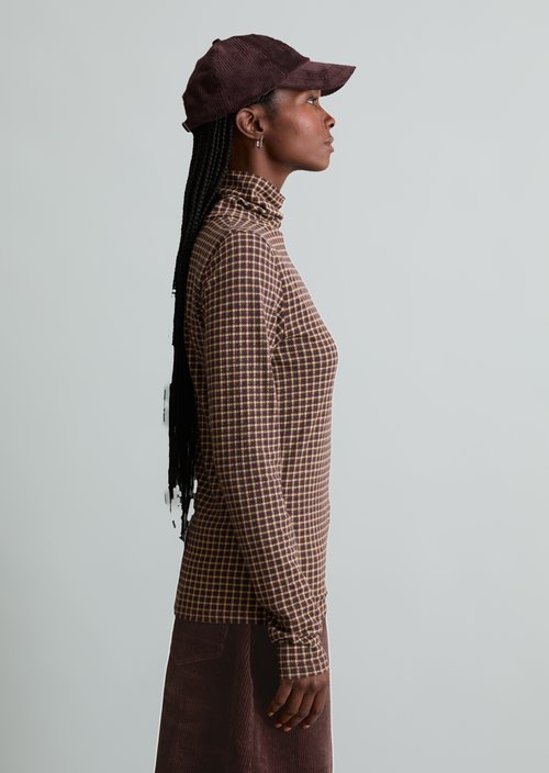 Printed Slim-Fit Long-Sleeve Turtleneck — Black
