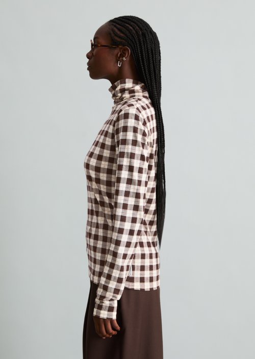 Printed Slim-Fit Long-Sleeve Turtleneck — Offwhite