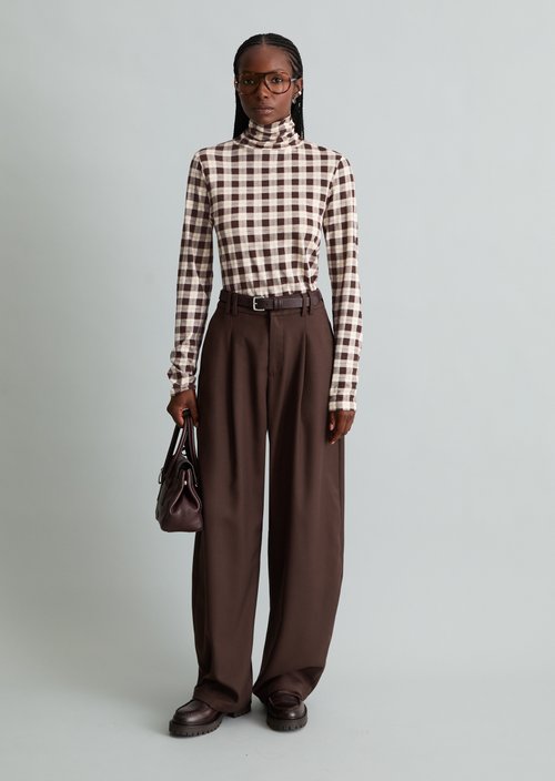 Printed Slim-Fit Long-Sleeve Turtleneck — Offwhite