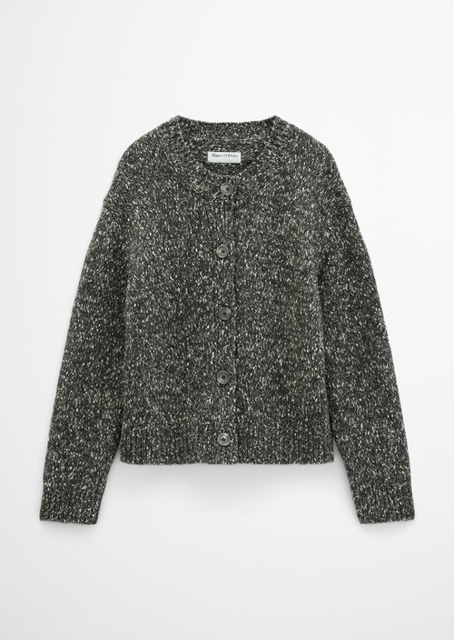 Relaxed Tweed Cardigan — Light Graphite
