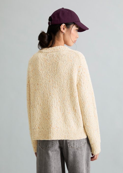 Relaxed Tweed Cardigan — Silky White