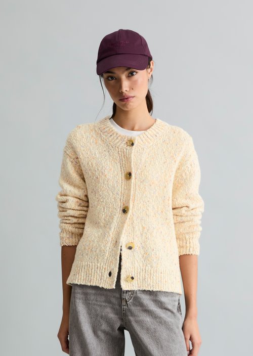 Relaxed Tweed Cardigan — Silky White