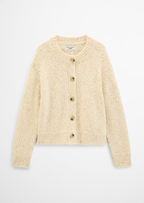 Relaxed Tweed Cardigan — Silky White