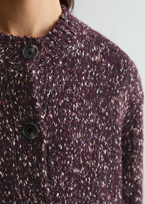 Cardigan en tweed coupe décontractée Mahagony Jam en vue détaillée