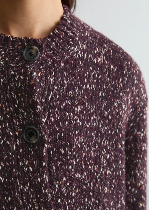 Relaxed Tweed Cardigan — Mahagony Jam