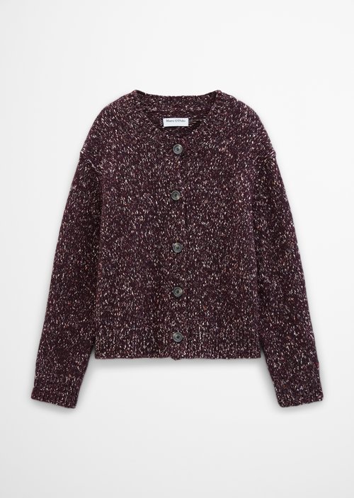 Relaxed Tweed Cardigan — Mahagony Jam