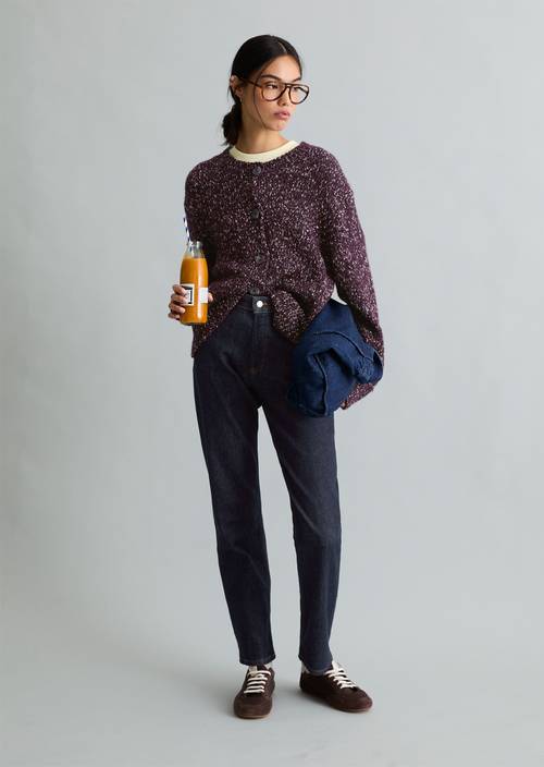Cardigan en tweed coupe décontractée Mahagony Jam en vue de face