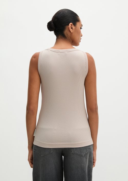 Ribbed tank top slim — Natural