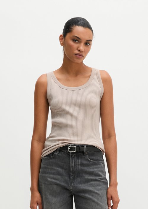 Ribbed tank top slim — Natural