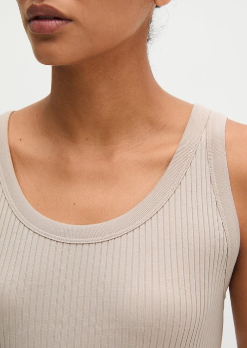 Ribbed tank top slim — Natural