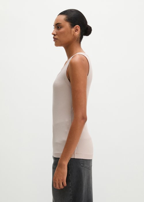 Ribbed tank top slim — Natural