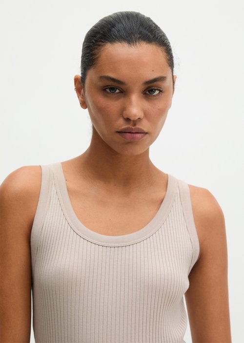 Ribbed tank top slim — Natural