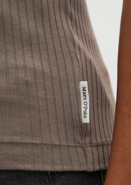 Ribbed tank top slim — Stone Taupe