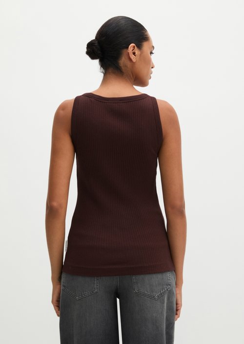 Ribbed tank top slim — Black Cherry