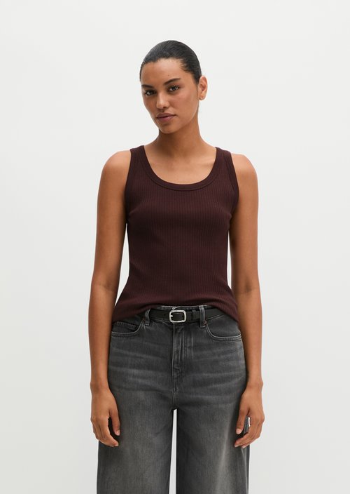 Ribbed tank top slim — Black Cherry