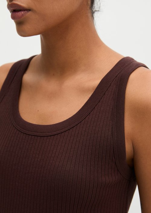 Ribbed tank top slim — Black Cherry