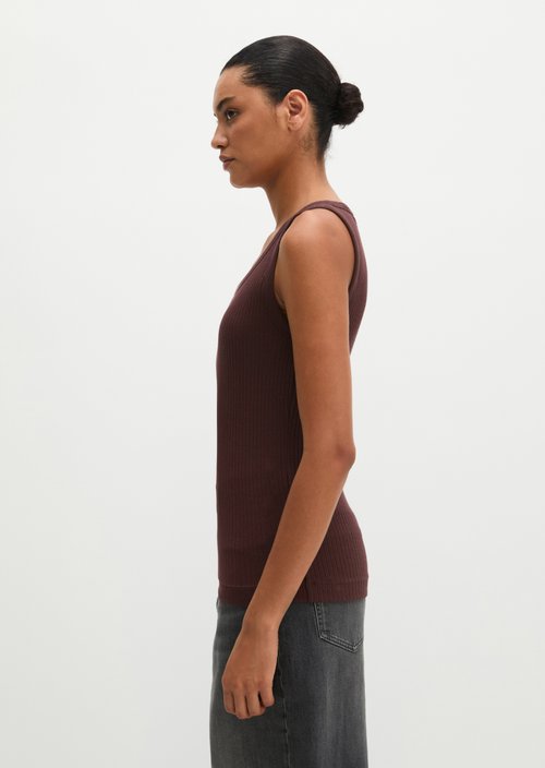 Ribbed tank top slim — Black Cherry