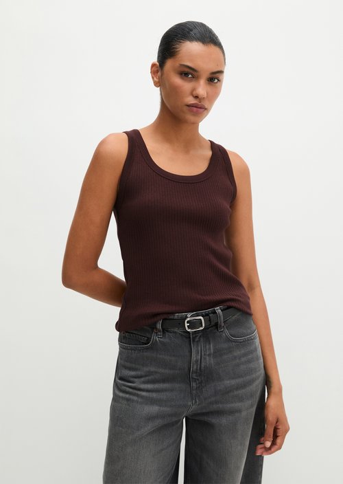 Ribbed tank top slim — Black Cherry