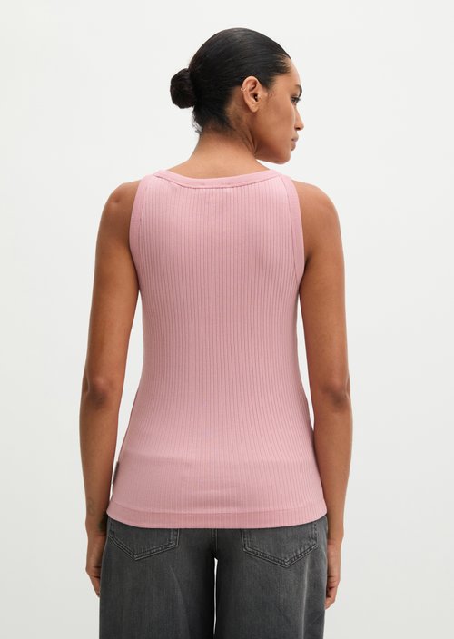 Ribbed tank top slim — Misty Rose