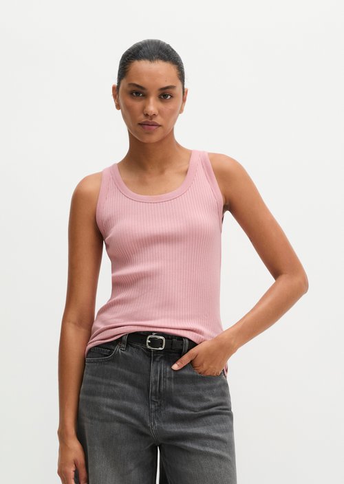 Ribbed tank top slim — Misty Rose